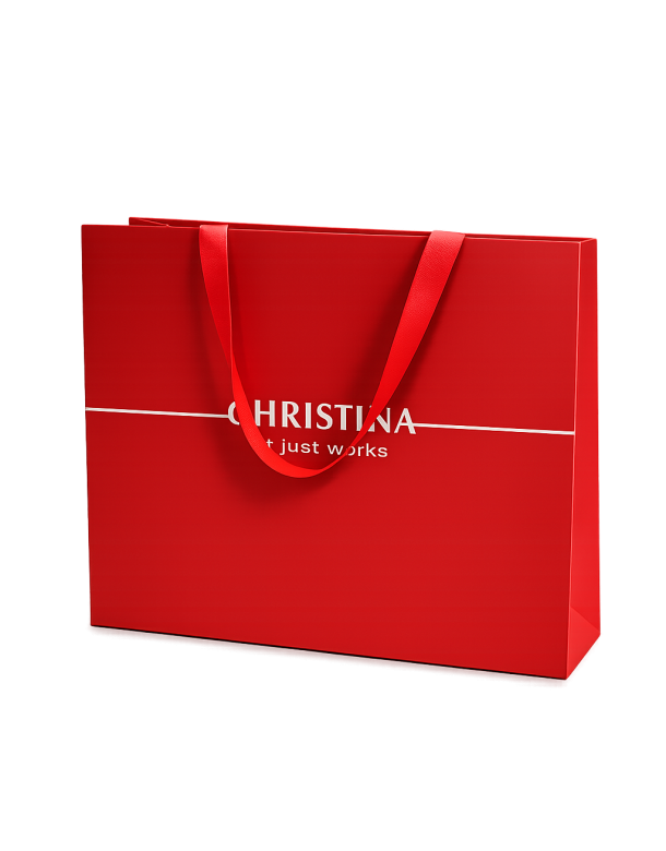 Подарочный пакет Christina в красном цвете  240*350*90 мм Christina