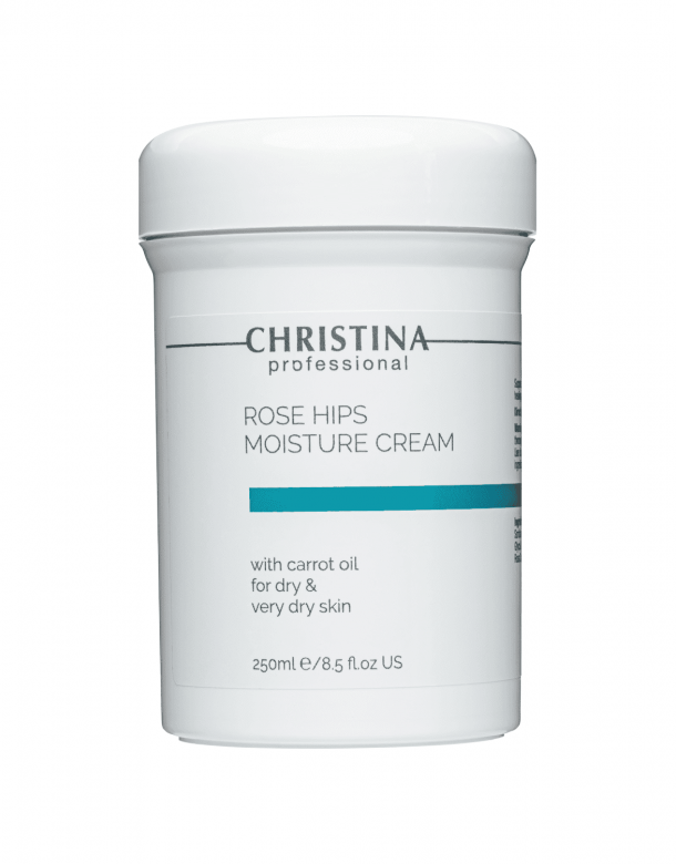 Rose Hips Moisture Cream with Carrot Oil - Увлажняющий крем с маслом шиповника и моркови для сухой кожи Christina GENERAL LINE, 250 ml.