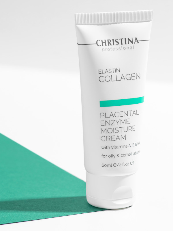 ElastinCollagen Placental Enzyme Moisture Cream with A,E&HA - Плацентарный крем для жирной кожи Christina GENERAL LINE